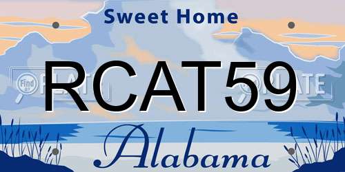 RCAT59 Alabama License Plate