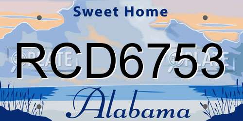 RCD6753 Alabama License Plate