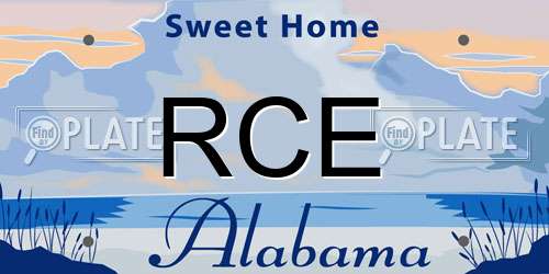 RCE Alabama License Plate