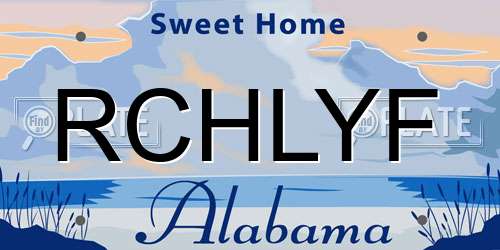 RCHLYF Alabama License Plate