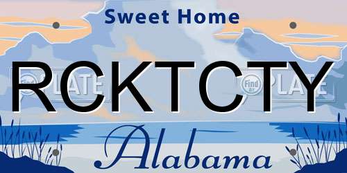 RCKTCTY Alabama License Plate