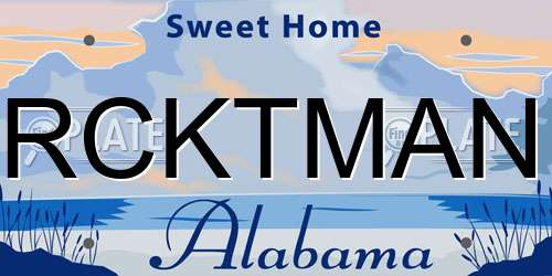 RCKTMAN Alabama License Plate