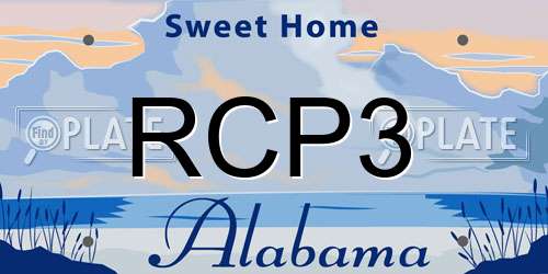 RCP3 Alabama License Plate