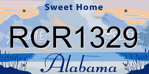 RCR1329 Alabama License Plate
