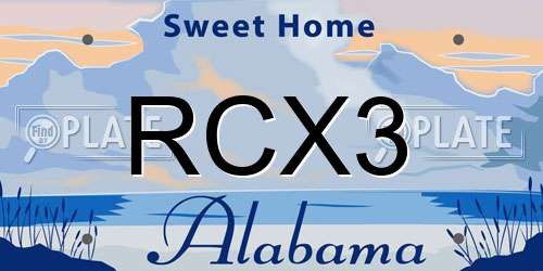 RCX3 Alabama License Plate