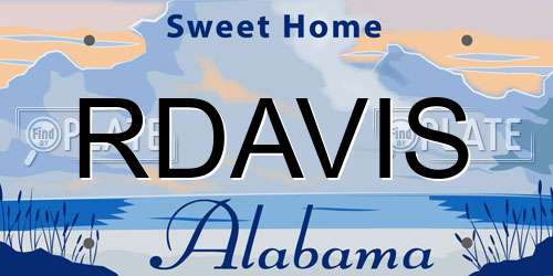 RDAVIS Alabama License Plate