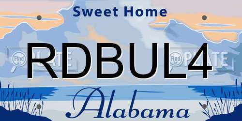 RDBUL4 Alabama License Plate