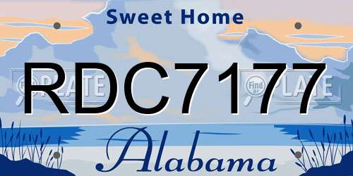 RDC7177 Alabama License Plate