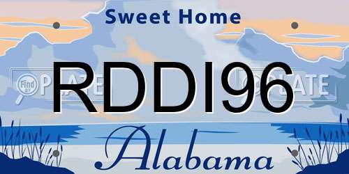 RDDI96 Alabama License Plate