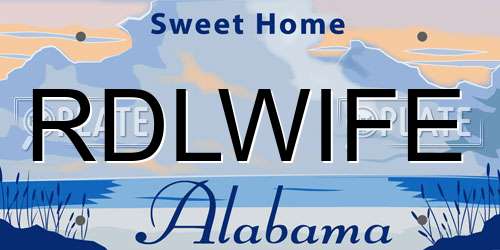 RDLWIFE Alabama License Plate