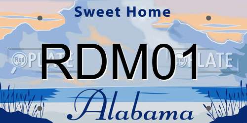 RDM01 Alabama License Plate