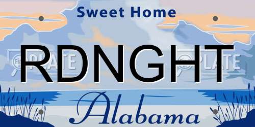 RDNGHT Alabama License Plate