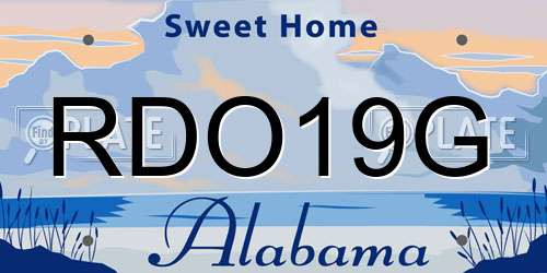 RDO19G Alabama License Plate