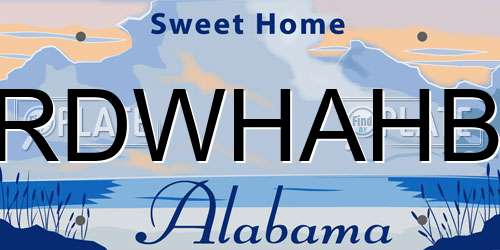 RDWHAHB Alabama License Plate