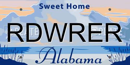 RDWRER Alabama License Plate