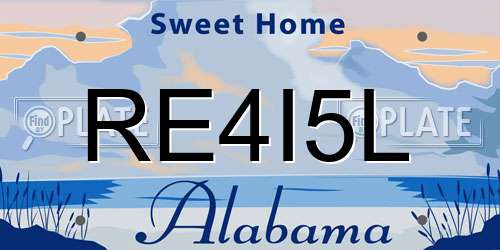 RE4I5L Alabama License Plate