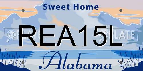 REA15L Alabama License Plate