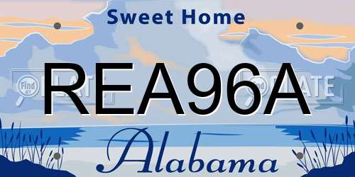 REA96A Alabama License Plate