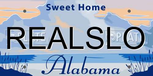 REALSLO Alabama License Plate