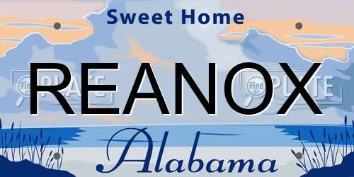 REANOX Alabama License Plate