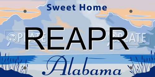 REAPR Alabama License Plate