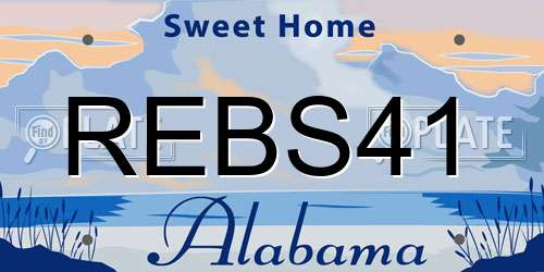 REBS41 Alabama License Plate