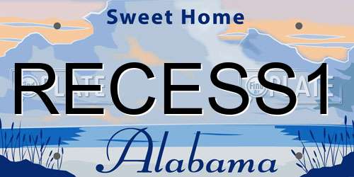 RECESS1 Alabama License Plate
