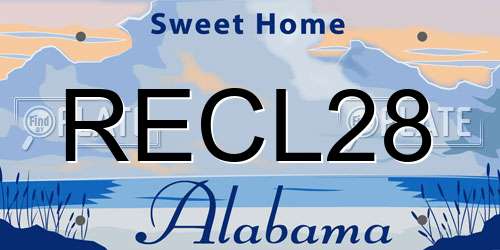 RECL28 Alabama License Plate