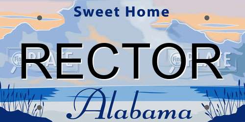 RECTOR Alabama License Plate
