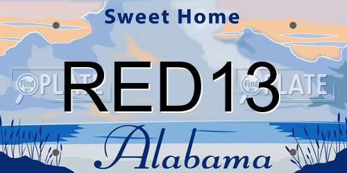 RED13 Alabama License Plate