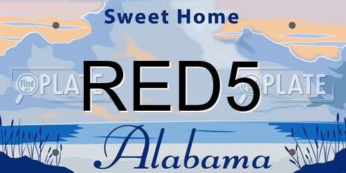 RED5 Alabama License Plate