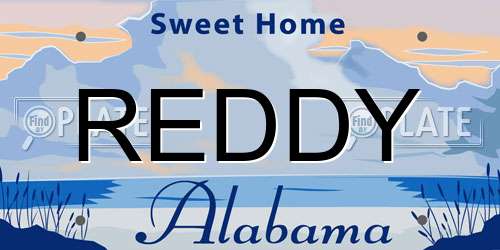 REDDY Alabama License Plate