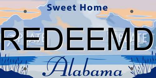 REDEEMD Alabama License Plate
