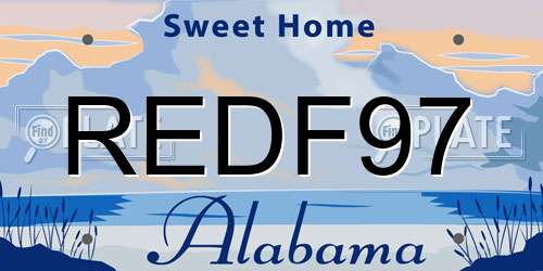 REDF97 Alabama License Plate
