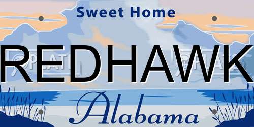REDHAWK Alabama License Plate