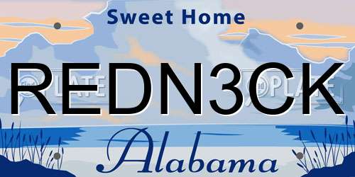 REDN3CK Alabama License Plate