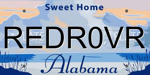 REDR0VR Alabama License Plate
