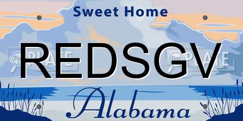 REDSGV Alabama License Plate