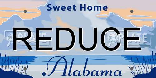 REDUCE Alabama License Plate