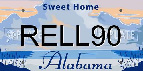 RELL90 Alabama License Plate