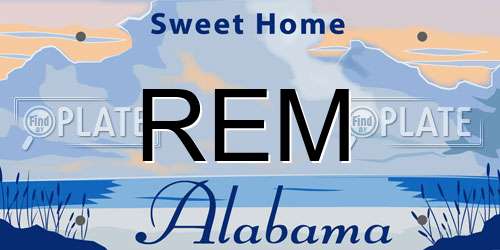 REM Alabama License Plate