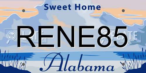 RENE85 Alabama License Plate