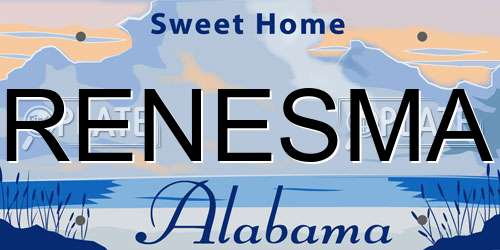 RENESMA Alabama License Plate