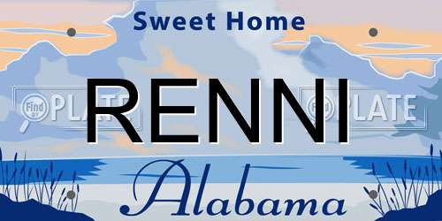 RENNI Alabama License Plate