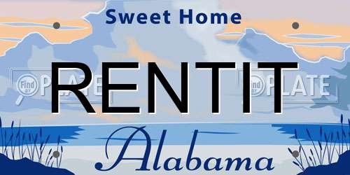 RENTIT Alabama License Plate