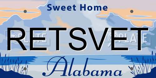 RETSVET Alabama License Plate