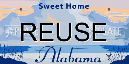 REUSE Alabama License Plate