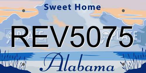 REV5075 Alabama License Plate