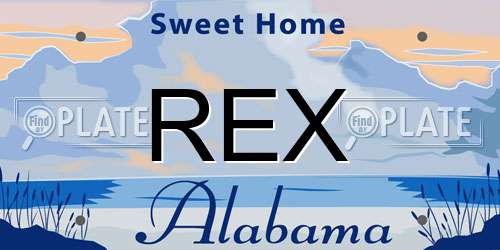 REX Alabama License Plate