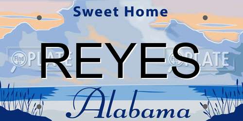 REYES Alabama License Plate